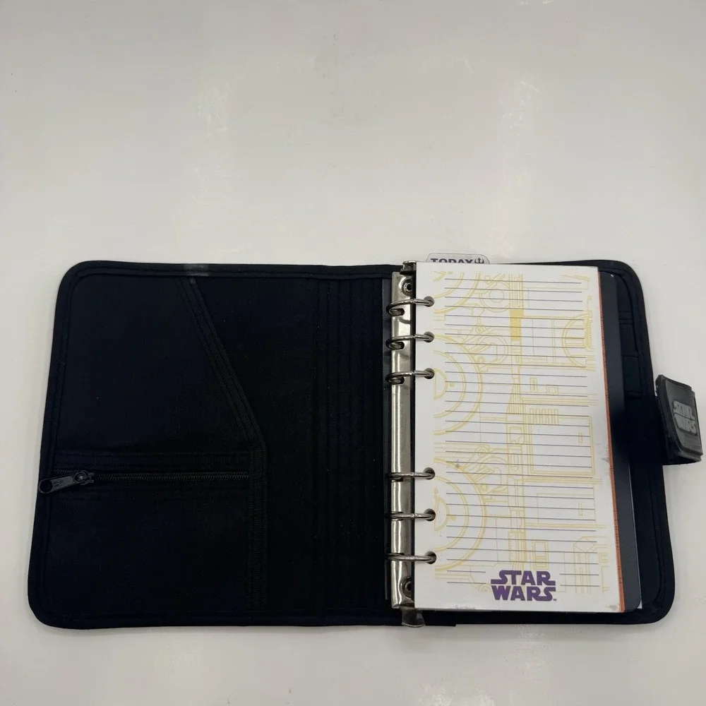 Vtg 90s Mead Star Wars Embroidered Yoda Planner Agenda Organizer Binder Nylon